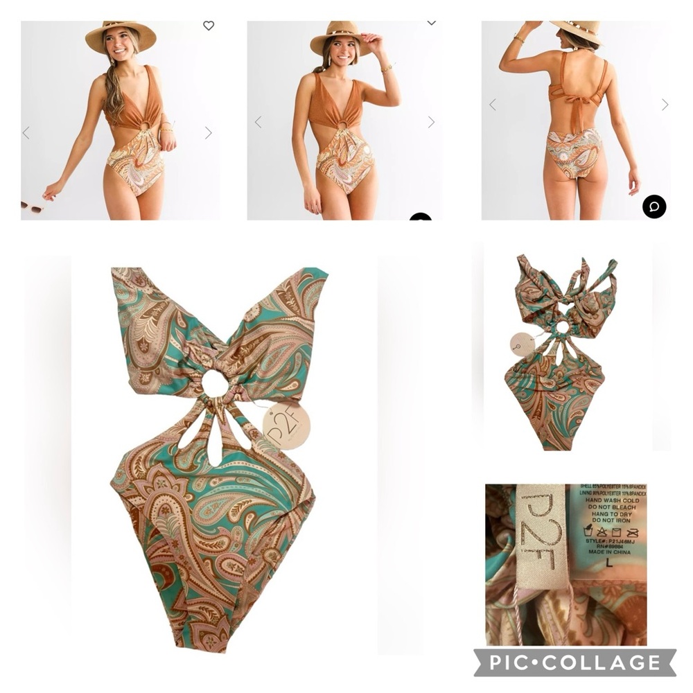 New with Tags P2F (Power 2 the Flower) Nadia swimsuit size Large